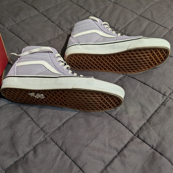 Vans Women's High-Top Sneakers - Lavender and White - Picture 3 of 3